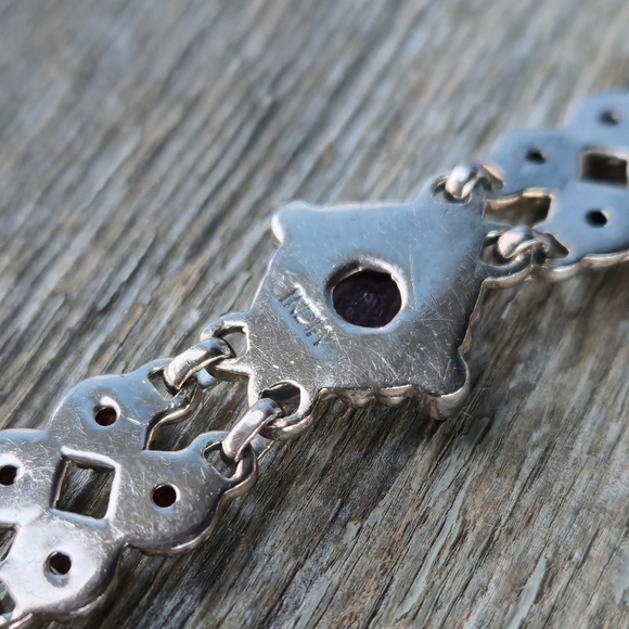 Nicky Butler 925 Sterling Silver Designer Amethyst Peridot Garnet Bracelet NB 💜 - Picture 11 of 16